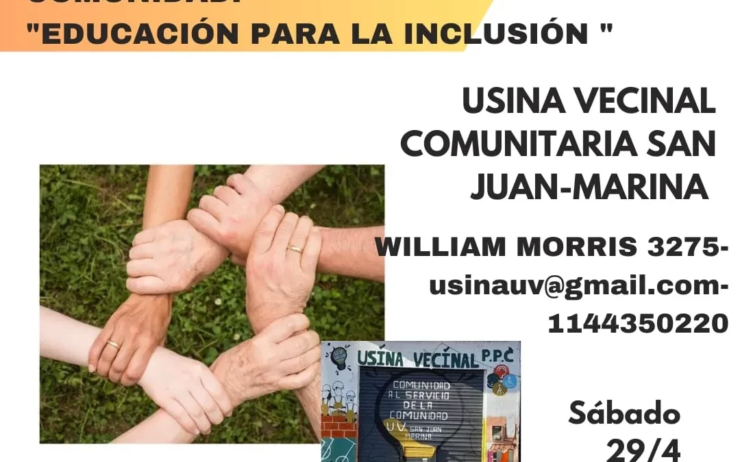 Educación para la Inclusión: Se llevará a cabo la SEGUNDA MESA INFORMATIVA ABIERTA A LA COMUNIDAD: «EDUCACION PARA LA INCLUSIÓN»