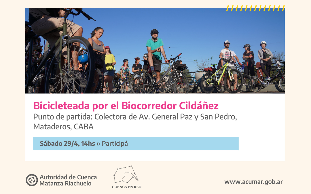 Movilidad sostenible: ACUMAR organiza una bicicleteada por el Biocorredor Cildáñez
