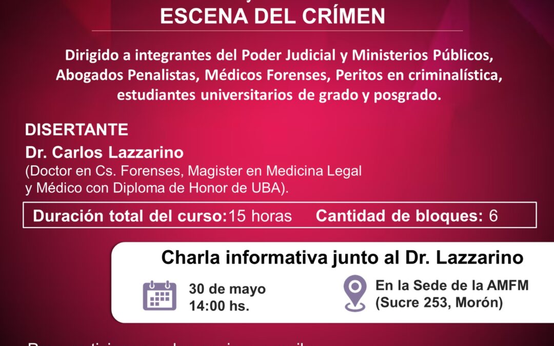 Charla informativa sobre «Escena del Crimen» en la Asociación de Magistrados y Funcionarios judiciales de Morón