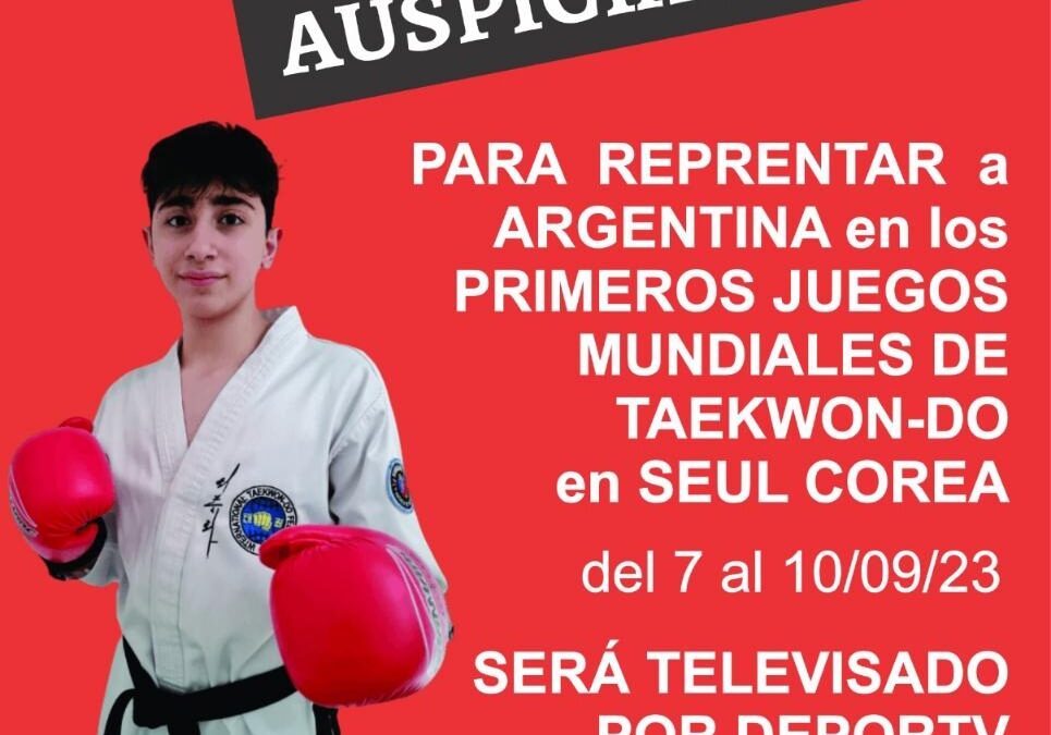 MORON: El moronense @juanungra_tkd busca Sponsor para representar a nuestro distrito en los Juegos Mundiales de Taekwon-Do en Seul Corea
