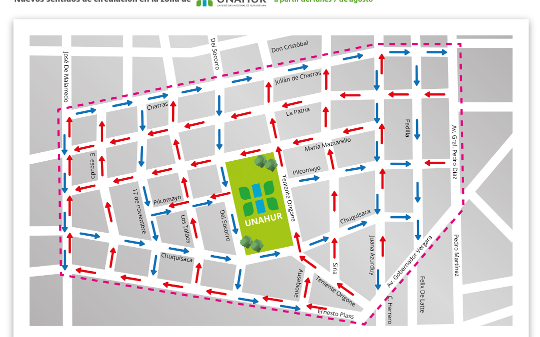 HURLINGHAM: Cambia la circulación de calles en las intersecciones de la UNAHUR