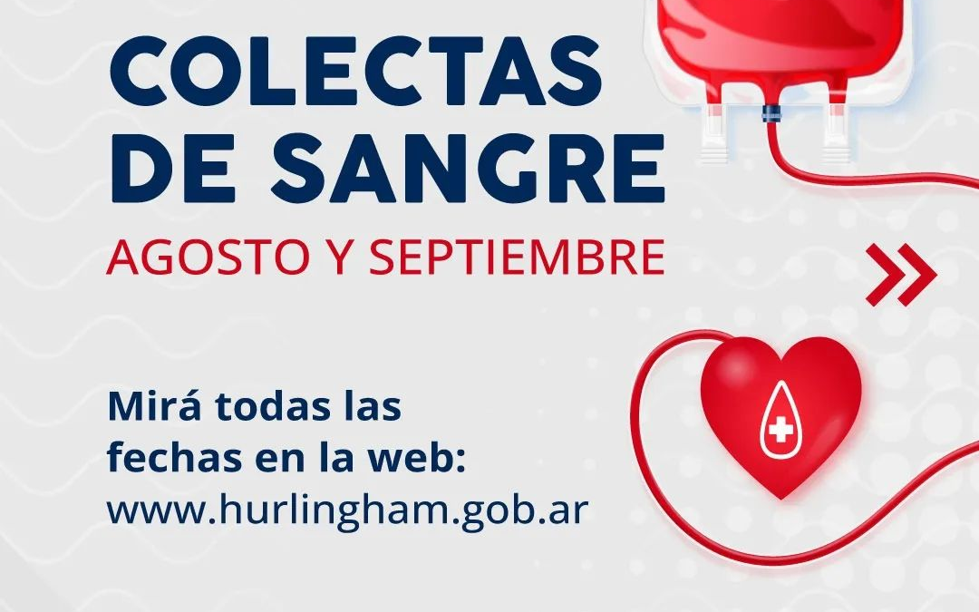 DONAR SANGRE SALVA VIDAS 🩸❤  HURLINGHAM: LUNES Y JUEVES DE COLECTA