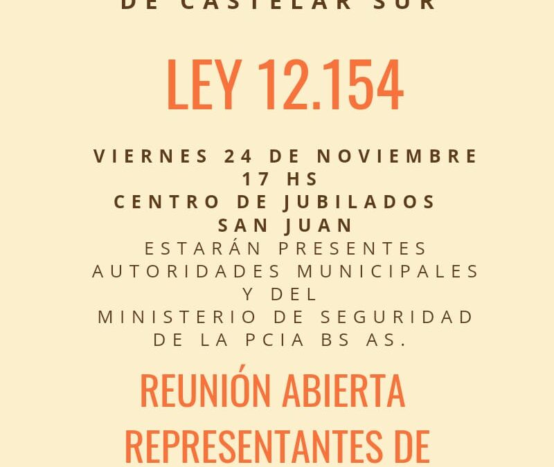 CASTELAR: REUNION ABIERTA FORO DE SEGURIDAD VECINAL CASTELAR SUR
