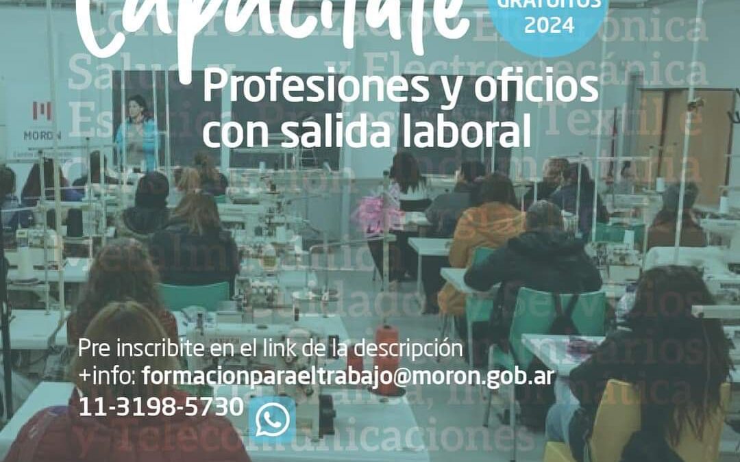 MORON: CURSOS DE FORMACIÓN PARA EL TRABAJO 2024: ABIERTA LA PREINSCRIPCIÓN