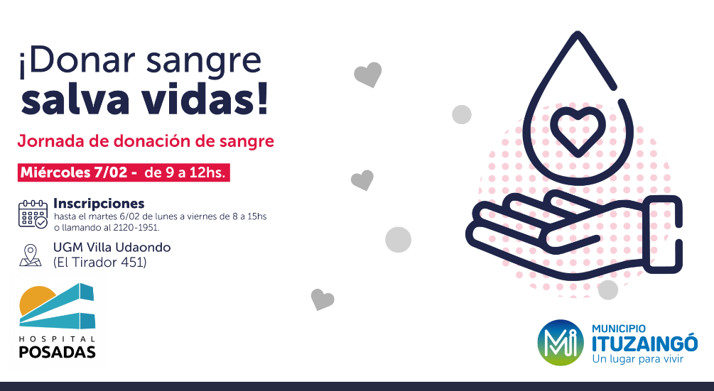 ITUZAINGÓ: NUEVA JORNADA DE DONACIÓN DE SANGRE EN LA UGM VILLA UDAONDO