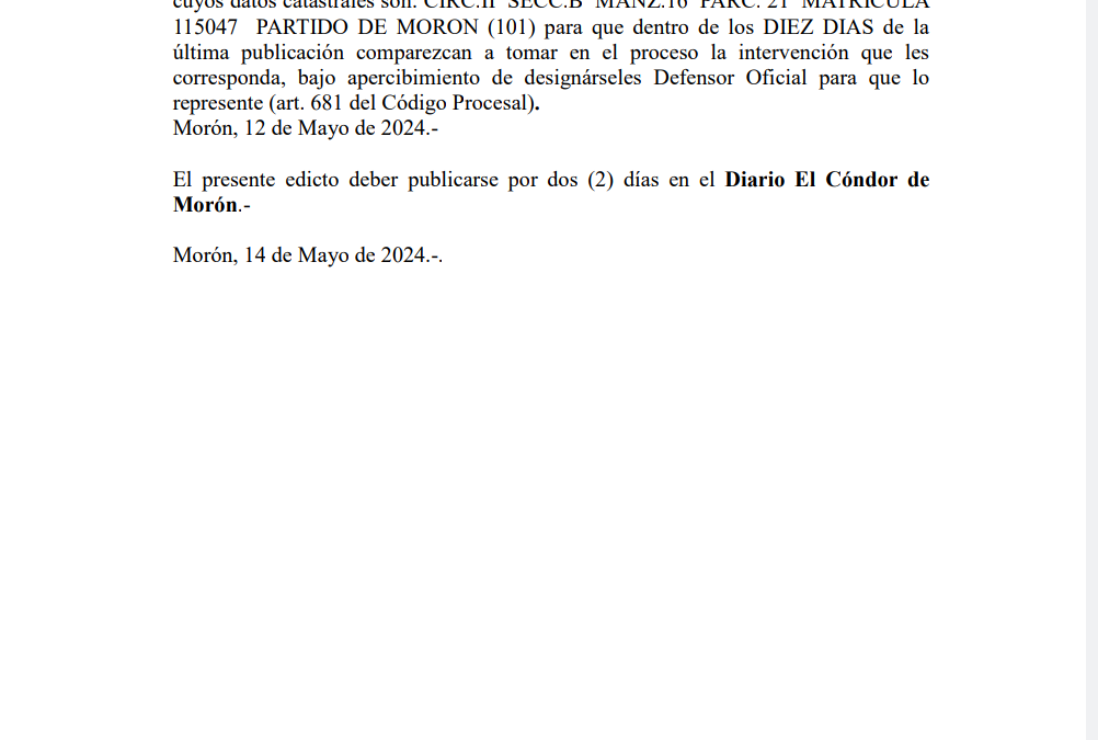 EDICTO JUDICIAL
