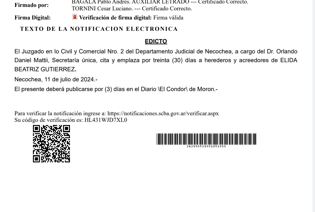 EDICTO JUDICIAL