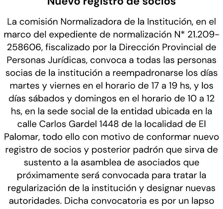 EDICTO JUDICIAL :   ASOCIACIÓN CIVIL ROTARY CLUB HAEDO NORTE