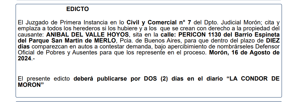 EDICTO JUDICIAL