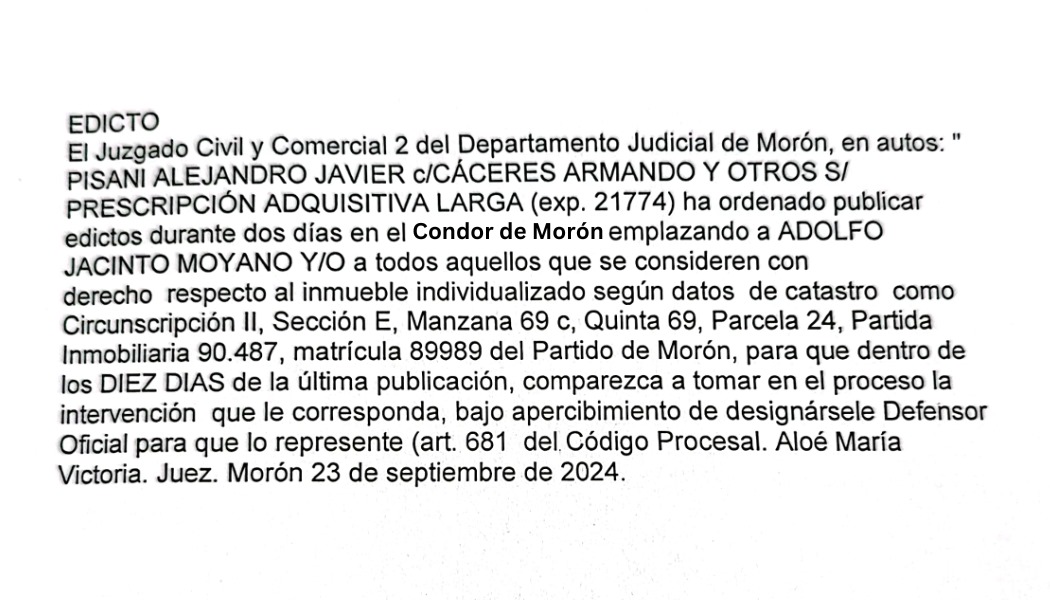 EDICTO JUDICIAL