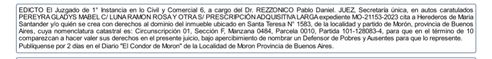 EDICTO JUDICIAL