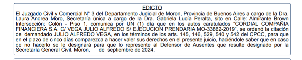 EDICTO JUDICIAL