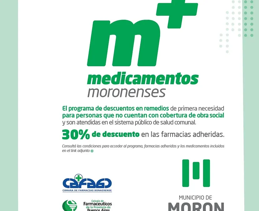 MORÓN : EL MUNICIPIO LANZÓ UN PROGRAMA DE DESCUENTOS EN MEDICAMENTOS DE PRIMERA NECESIDAD