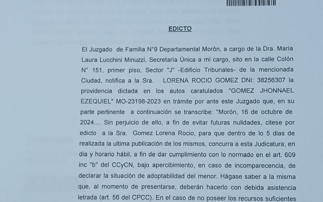EDICTO JUDICIAL