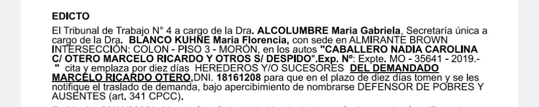 EDICTO JUDICIAL