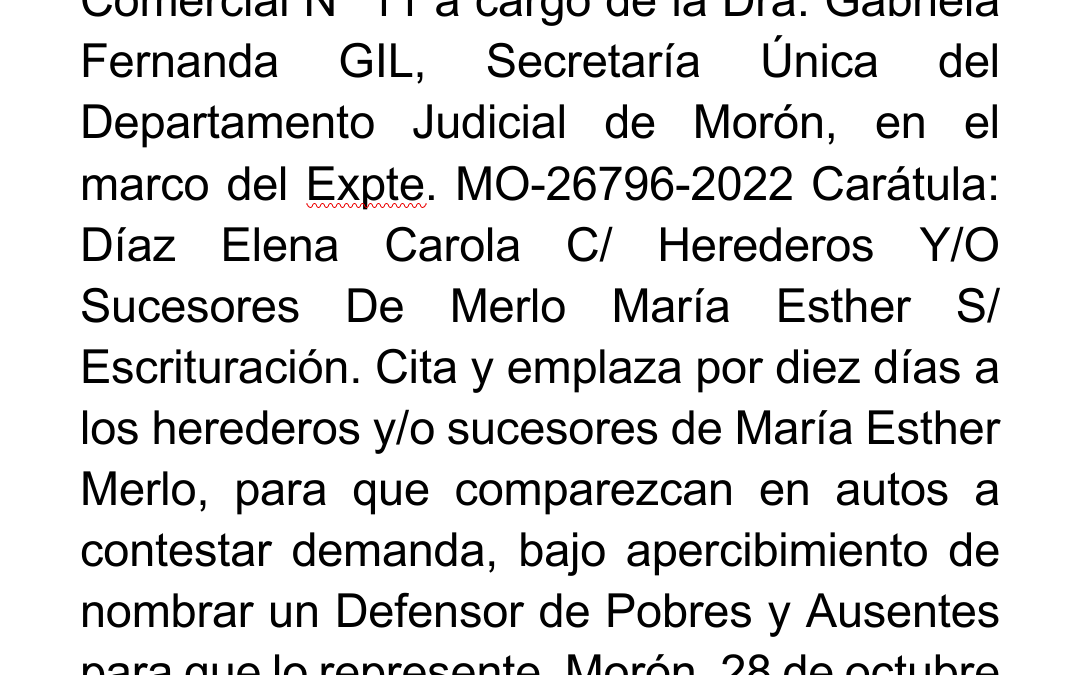 EDICTO JUDICIAL