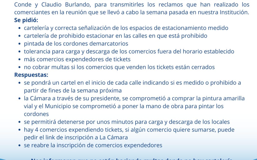 CASTELAR: ESTACIONAMIENTO MEDIDO:   @condeoscarf : «Estamos trabajando para resolver los pedidos…»