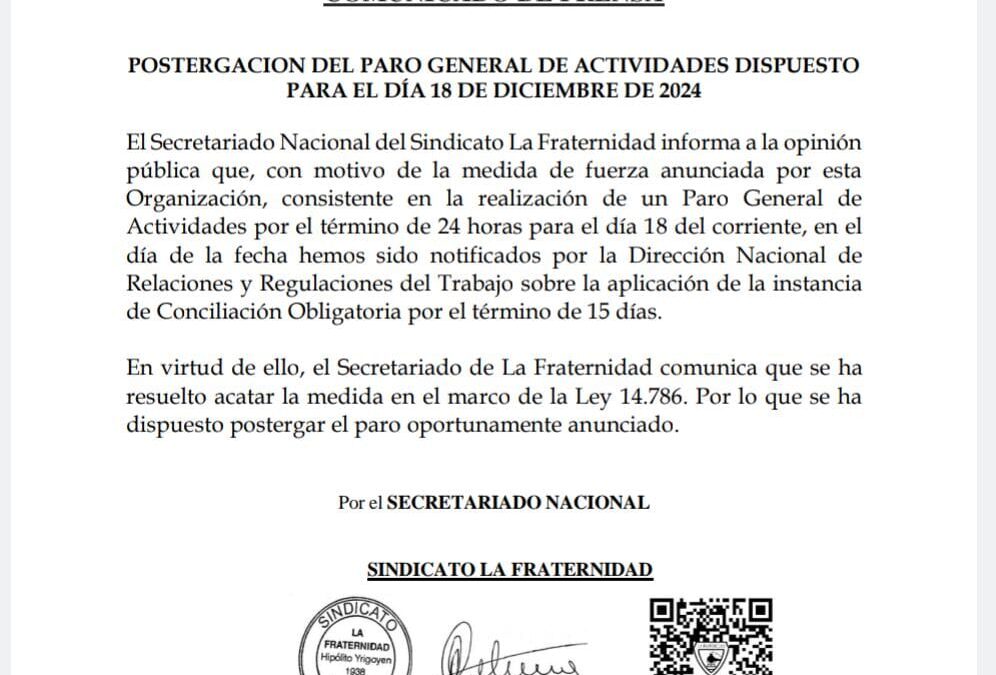 SE LEVANTÓ EL PARO DE TRENES!