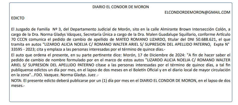 EDICTO JUDICIAL