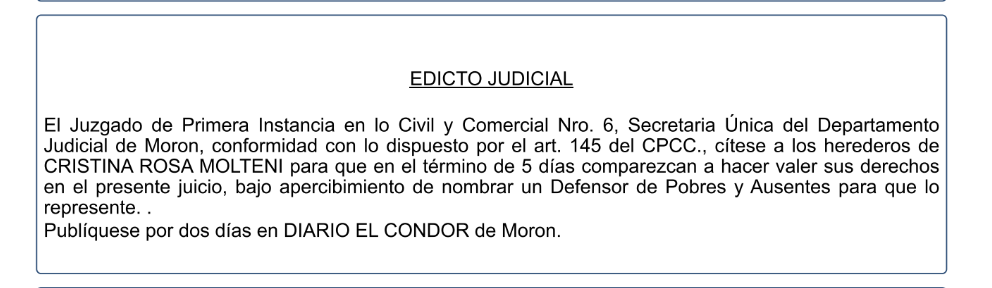 EDICTO JUDICIAL
