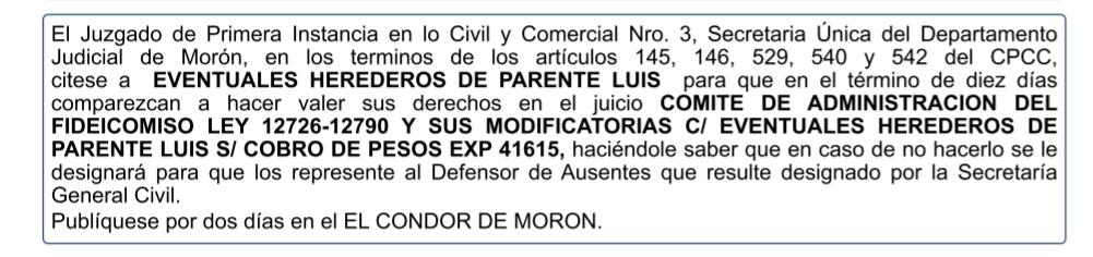 EDICTO JUDICIAL