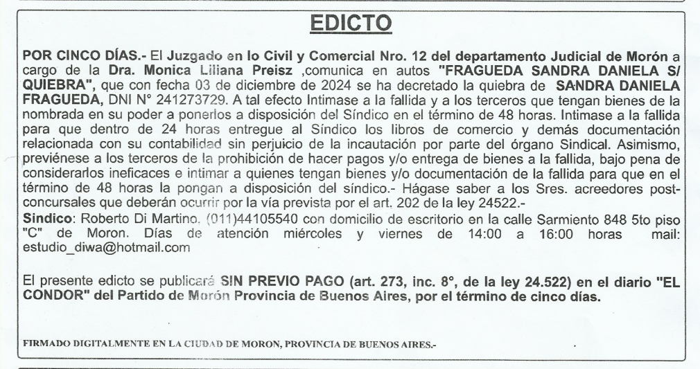 EDICTO JUDICIAL