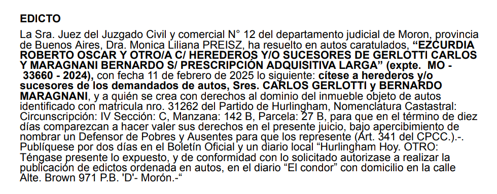 EDICTO JUDICIAL
