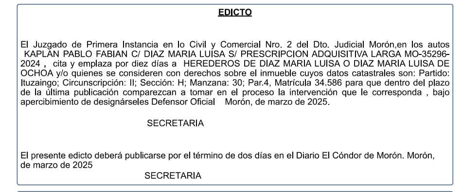 EDICTO JUDICIAL