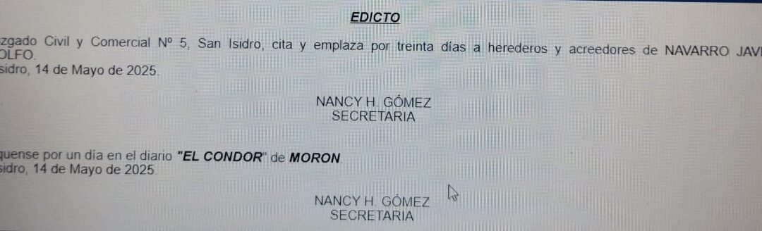 EDICTO JUDICIAL