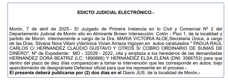 EDICTO JUDICIAL