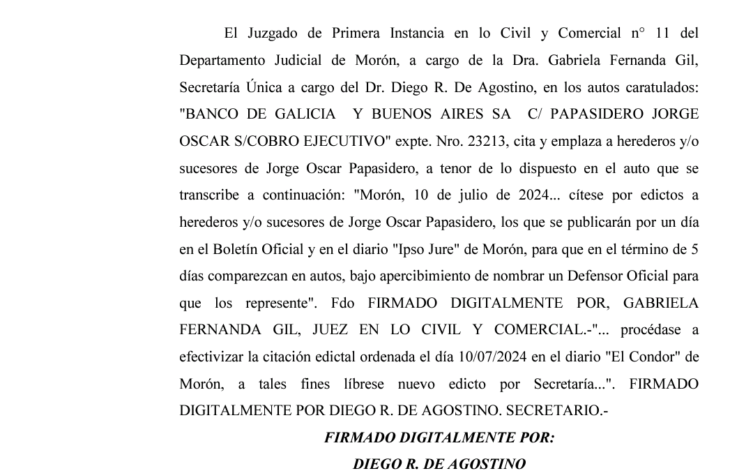 EDICTO JUDICIAL