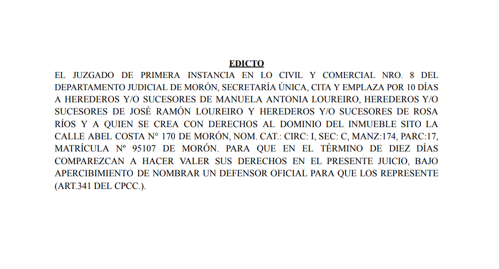 EDICTO JUDICIAL
