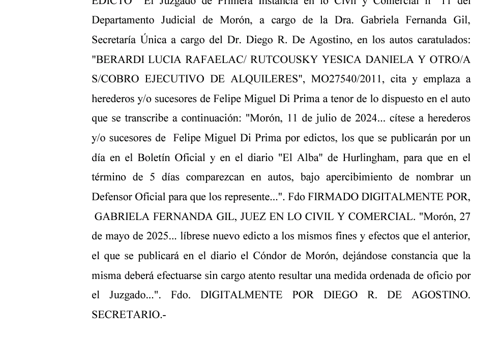 EDICTO JUDICIAL