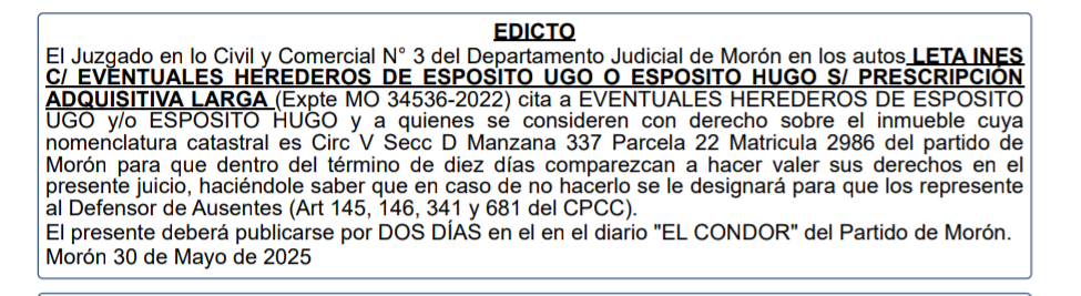 EDICTO JUDICIAL