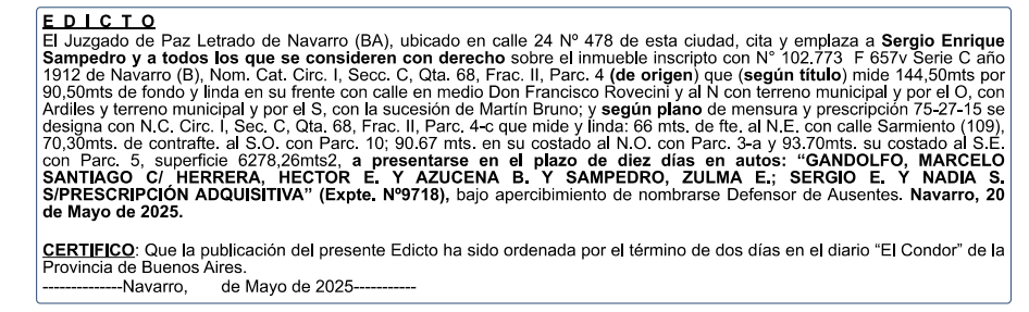 EDICTO JUDICIAL