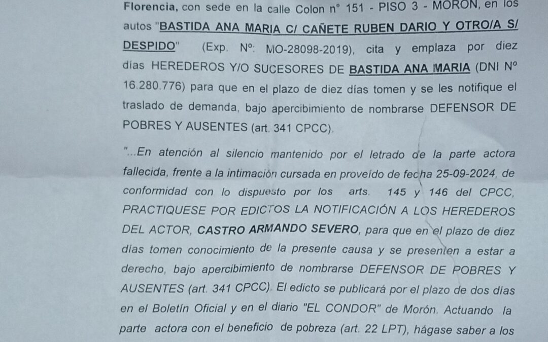 EDICTO JUDICIAL