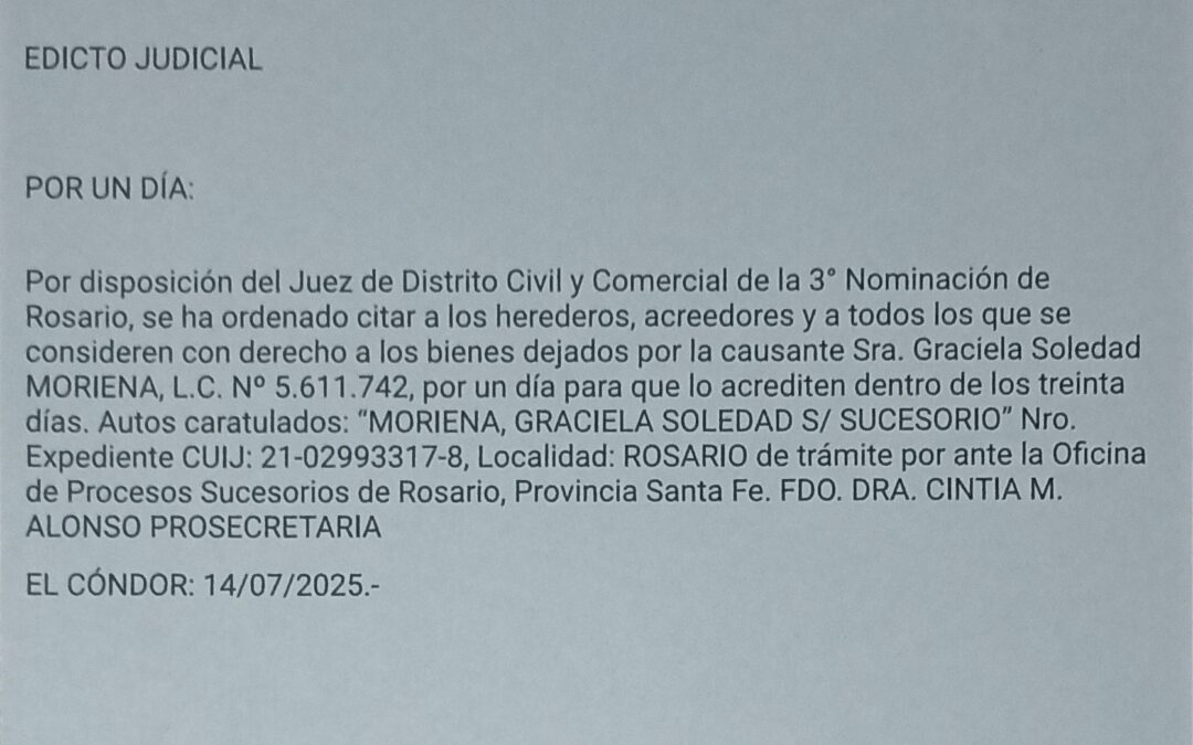 EDICTO JUDICIAL