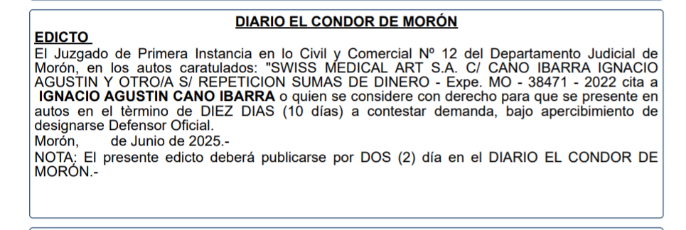 EDICTO JUDICIAL