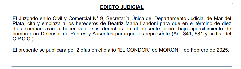 EDICTO JUDICIAL