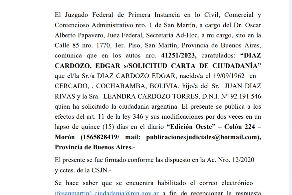 EDICTO JUDICIAL