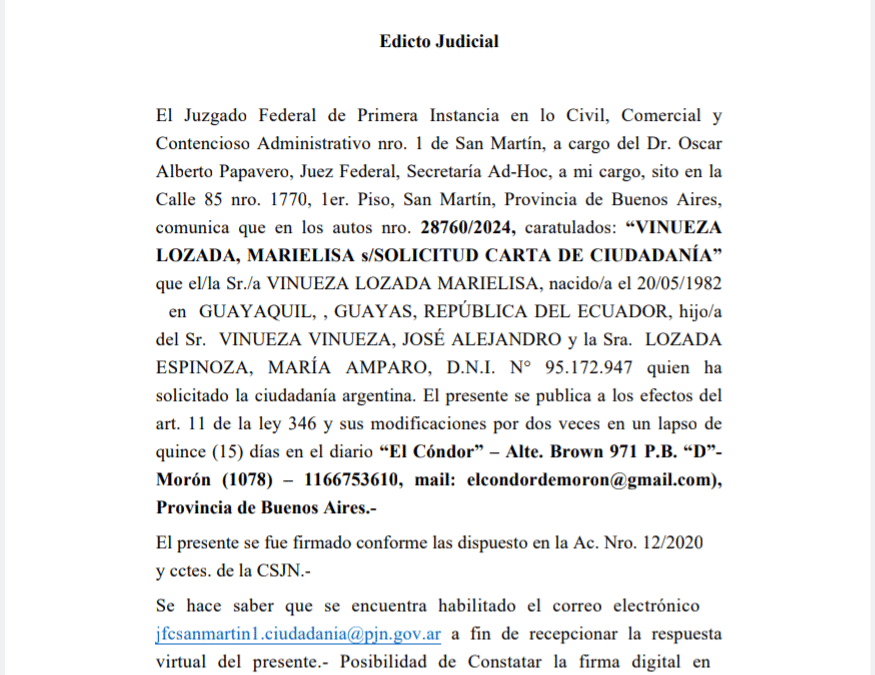 EDICTO JUDICIAL