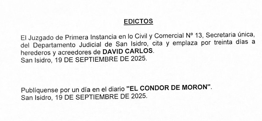 EDICTO JUDICIAL