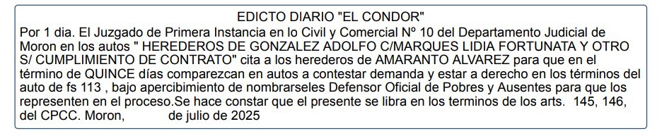 EDICTO JUDICIAL