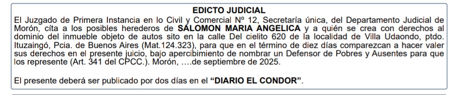 EDICTO JUDICIAL