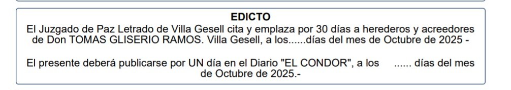 EDICTO JUDICIAL – SUCESION-