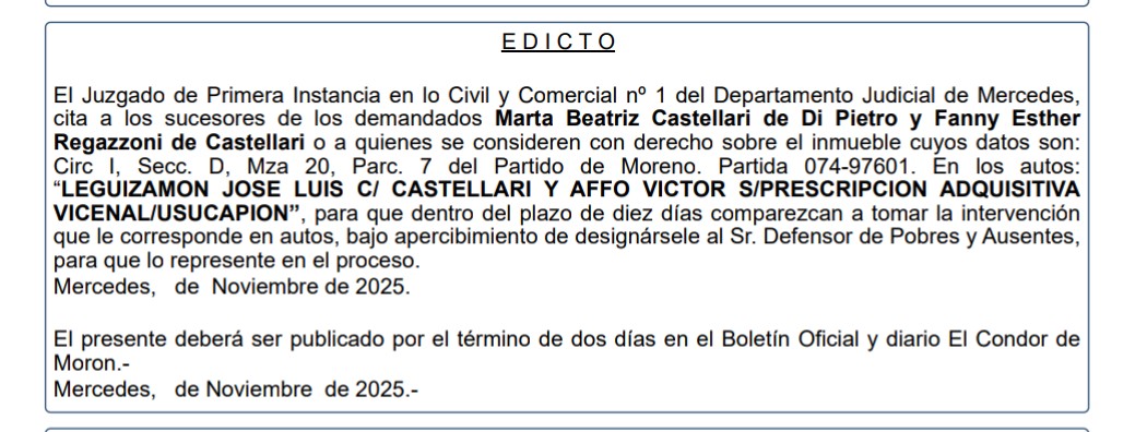 E D I C T O JUDICIAL